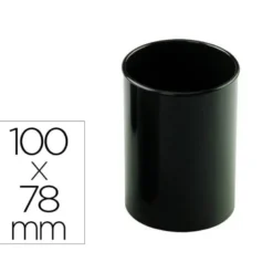 CUBILETE PORTALAPICES FAIBO PLASTICO RECICLADO COLOR NEGRO 78 MM DIAMETRO X 100 MM ALTO