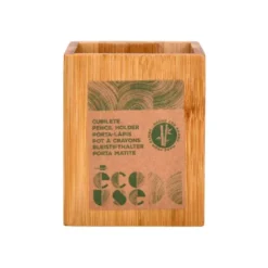 CUBILETE PORTALAPICES LIDERPAPEL ECOUSE BAMBU 8X8X10 CM