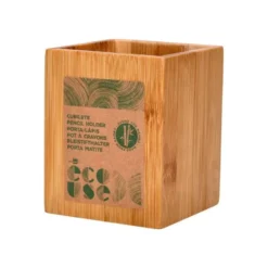 CUBILETE PORTALAPICES LIDERPAPEL ECOUSE BAMBU 8X8X10 CM