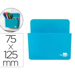 CUBILETE PORTALAPICES LIDERPAPEL PLASTICO MAGNETICO COLOR AZUL 125X75X40 MM