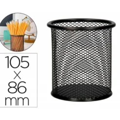 Cubilete portalapices marca Q-Connect negro rejilla