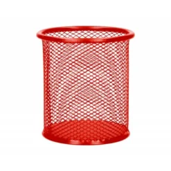 Cubilete portalapices marca Q-Connect rojo rejilla