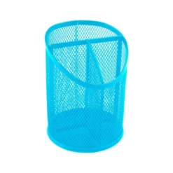 CUBILETE PORTALAPICES Q-CONNECT METAL REJILLA TURQUESA CON 3 COMPARTIMIENTOS DIAMETRO 110