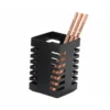 CUBILETE PORTALAPICES Q-CONNECT METAL CUADRADO NEGRO DIAMETRO 72 MM ALTURA 108 MM