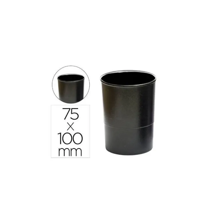 CUBILETE PORTALAPICES Q-CONNECT PLASTICO NEGRO OPACO