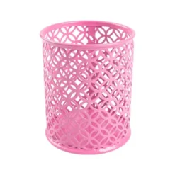 CUBILETE PORTALAPICES Q-CONNECT METAL REDONDO ROSA DIAMETRO 80 ALTURA 100 MM
