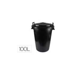 Cubo basura color negro tapa para bolsas 85 x 105 cm