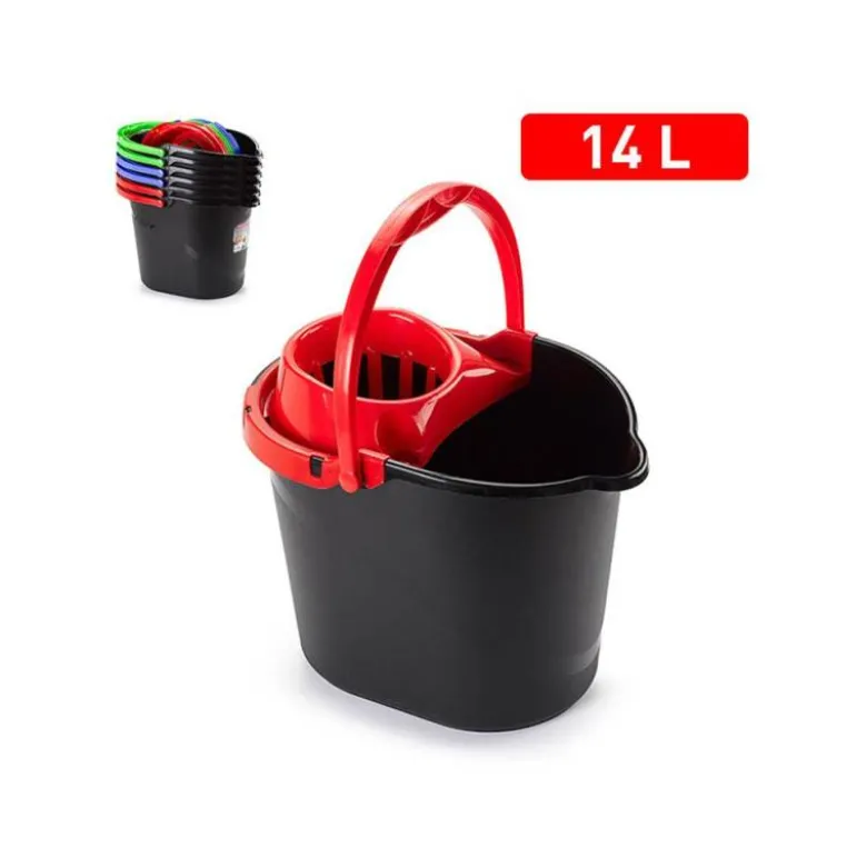 CUBO FREGONA PLASTICFORTE NEW BLACK CLEAN 14 LITROS COLOR NEGRO