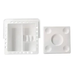 CUBO LIMPIADOR DE PINCELES LIDERPAPEL DE PLASTICO CON ASA TRANSPORTABLE 13X13X9 CM