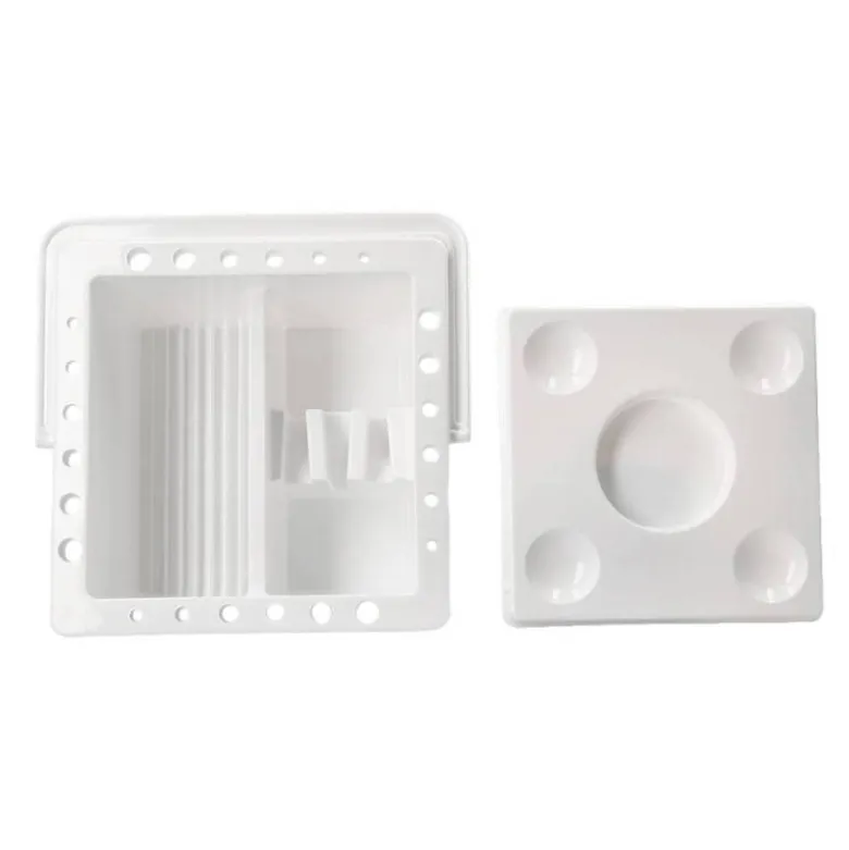 CUBO LIMPIADOR DE PINCELES LIDERPAPEL DE PLASTICO CON ASA TRANSPORTABLE 13X13X9 CM