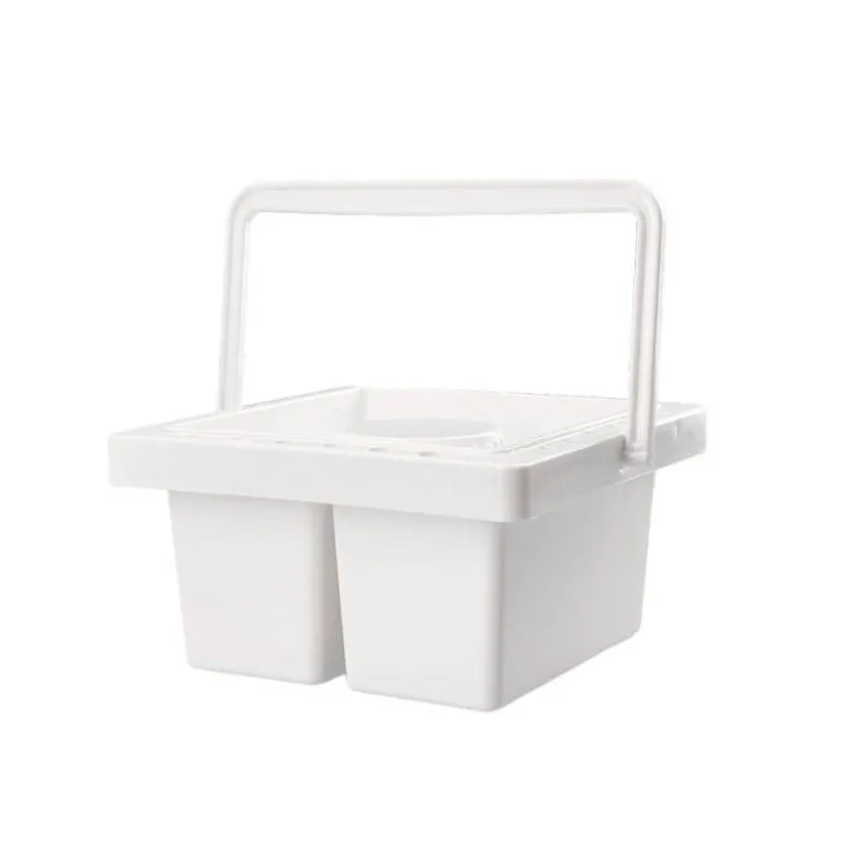 CUBO LIMPIADOR DE PINCELES LIDERPAPEL DE PLASTICO CON ASA TRANSPORTABLE 13X13X9 CM