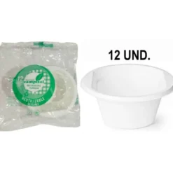 CUENCO DE PLASTICO REUTILIZABLE CAMPISOL 250 ML PAQUETE DE 12 UNIDADES