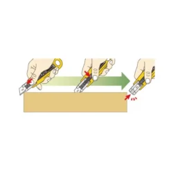 Cuter plastico Olfa cuchilla 18 mm retractil para zurdos