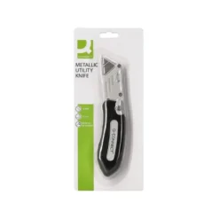 CUTER Q-CONNECT PLEGABLE XD-925 CON MECANISMO DE CAMBIO RAPIDO CUCHILLA ANCHA MANGO ANTIDESLIZANTE