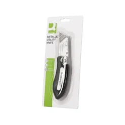 CUTER Q-CONNECT PLEGABLE XD-925 CON MECANISMO DE CAMBIO RAPIDO CUCHILLA ANCHA MANGO ANTIDESLIZANTE