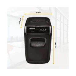 Destructora de Documentos Fellowes Automax 130C Corte en partículas 130 Hojas Automático 32L Nivel seguridad DIN en Negro