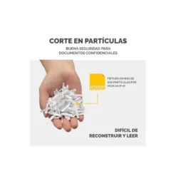 DESTRUCTORA DE DOCUMENTOS FELLOWES 15C CAPACIDAD 15H SEGURIDAD P4 GRAPAS CLIPS Y TARJETAS PAPELERA 19 L