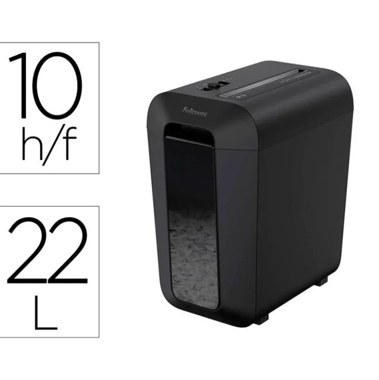 DESTRUCTORA DE DOCUMENTOS FELLOWES LX-65 CAPACIDAD DE CORTE 10 H SEGURIDAD P4 DESTRUYE GRAPAS CLIPS
