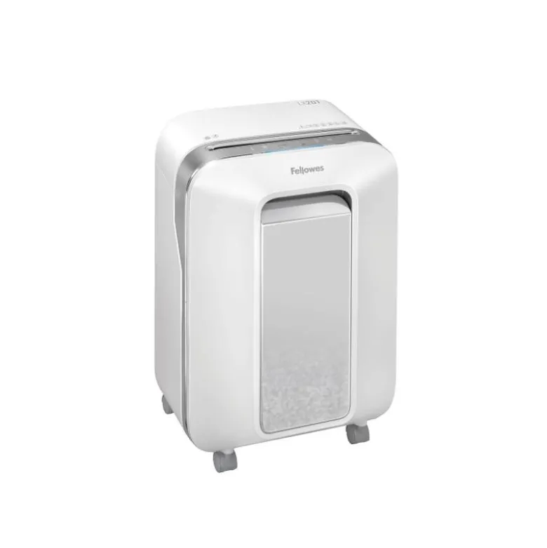 DESTRUCTORA DE DOCUMENTOS FELLOWES LX201 CAPACIDAD DE 15 H SEGURIDAD P5 CLIPS GRAPAS Y TARJETAS 23L BLANCA