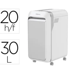 DESTRUCTORA DE DOCUMENTOS FELLOWES LX221 CAPACIDAD DE CORTE 20H SEGURIDAD P5 CLIPS GRAPAS Y TARJETAS 30L BLANCA