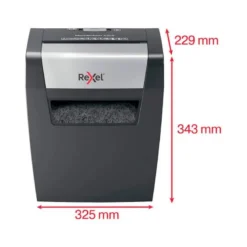 DESTRUCTORA DE DOCUMENTOS REXEL MOMENTUM X308 CAPACIDAD DE CORTE 8 HOJAS DESTRUYE GRAPAS Y CLIPS 15 LITROS