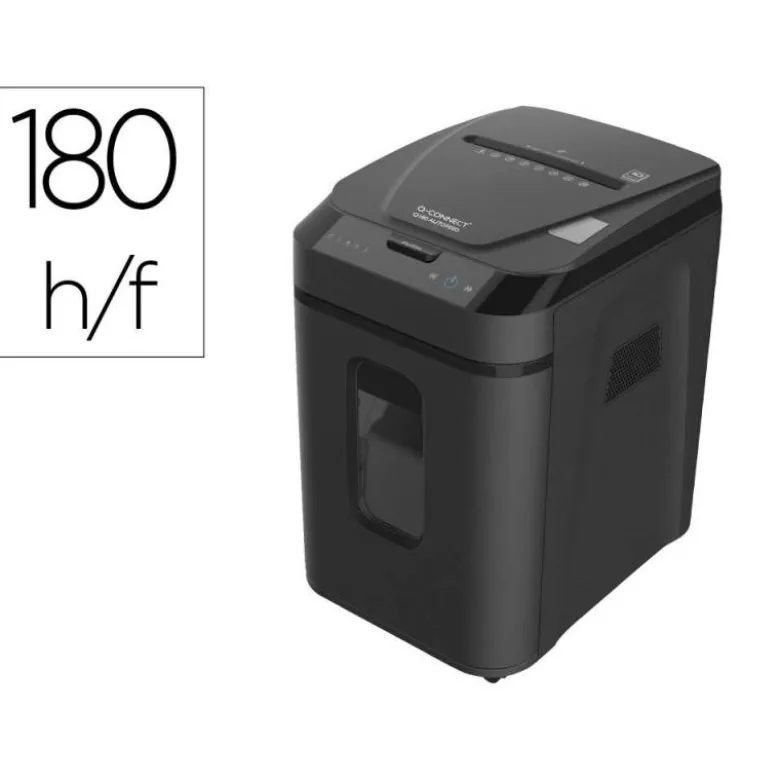 DESTRUCTORA DE DOCUMENTOS Q-CONNECT CAPACIDAD CORTE 180 H AUTO / 10 H MANUAL DESTRUYE GRAPAS CLIPS Y TARJETAS