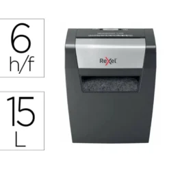 DESTRUCTORA DE DOCUMENTOS REXEL MOMENTUM X406 P4 CAPACIDAD DE CORTE 6 HOJAS DESTRUYE GRAPAS Y CLIPS