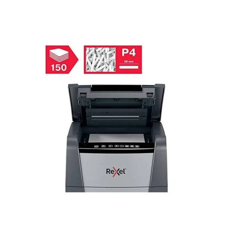 DESTRUCTORA DE DOCUMENTOS REXEL OPTIMUM AUTOFEDD+ 150X EU CAPACIDAD DE CORTE 150 HOJAS DESTRUYE GRAPAS Y CLIPS