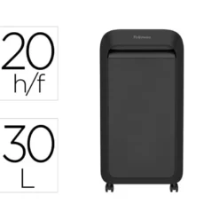 DESTRUCTORA DE DOCUMENTOS FELLOWES LX221 CAPACIDAD DE CORTE 20H SEGURIDAD P5 CLIPS GRAPAS Y TARJETAS 30L NEGRA