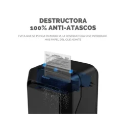DESTRUCTORA DE DOCUMENTOS FELLOWES LX211 CAPACIDAD DE 12 HOJAS SEGURIDAD P5 NEGRA PAPELERA 23 L GRAPAS