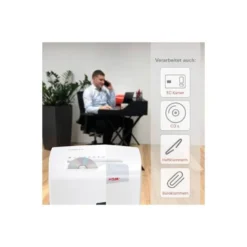 Destructora de Documentos HSM Shredstar X13 Corte en partículas 13 Hojas 23L Nivel seguridad P-4 en Blanco