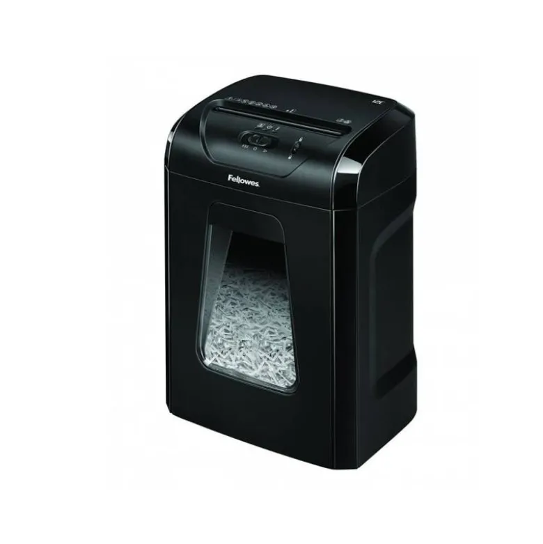 DESTRUCTORA DE DOCUMENTOS FELLOWES 12C CAPACIDAD 8H SEGURIDAD P4 GRAPAS CLIPS Y TARJETAS PAPELERA 19 L