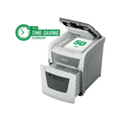 DESTRUCTORA DE DOCUMENTOS LEITZ IQ AUTO+ OFFICE 50 CAPACIDAD DE CORTE 50 HOJAS DESTRUYE GRAPAS Y CLIPS