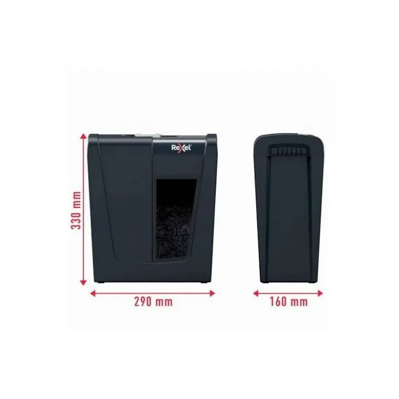 DESTRUCTORA DE DOCUMENTOS REXEL SECURE S5 EU CAPACIDAD 5 HOJAS GRAPAS CLIPS TARJETAS Y CD PAPELERA 10 L