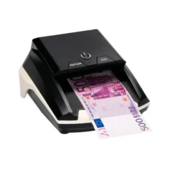 Detector marca Q-Connect billetes falsos cargador electrico puerto usb actualizacion de divisas