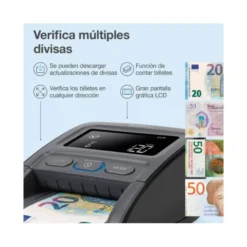DETECTOR Y CONTADOR DE BILLETES FALSOS SAFECAN 155-S COMPLETE PANTALLA LCD 3,8