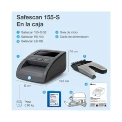DETECTOR Y CONTADOR DE BILLETES FALSOS SAFECAN 155-S COMPLETE PANTALLA LCD 3,8