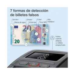 DETECTOR Y CONTADOR DE BILLETES FALSOS SAFECAN 155-S COMPLETE PANTALLA LCD 3,8