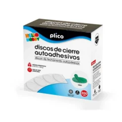 DISCO DE CIERRE PLICO VELCRO AUTOADHESIVO 20 MM DIAMETRO COLOR VERDE CAJA DE 200 UNIDADES