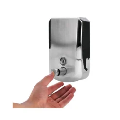 Dispensador de jabon manual marca Q-Connect inoxidable