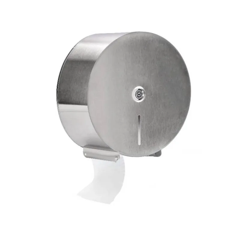 Dispensador papel higienico marca Q-Connect jumbo acero inoxidable