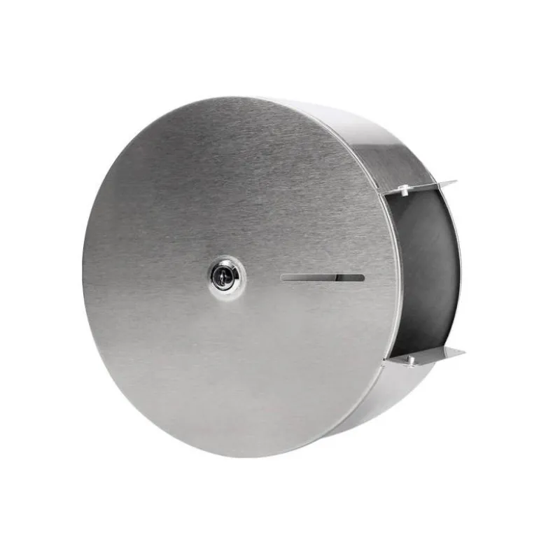 Dispensador papel higienico marca Q-Connect jumbo acero inoxidable