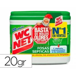 ELIMINA OLORES WC NET FOSAS SEPTICAS CAPSULA DE 18 GR CAJA DE 20 UNIDADES