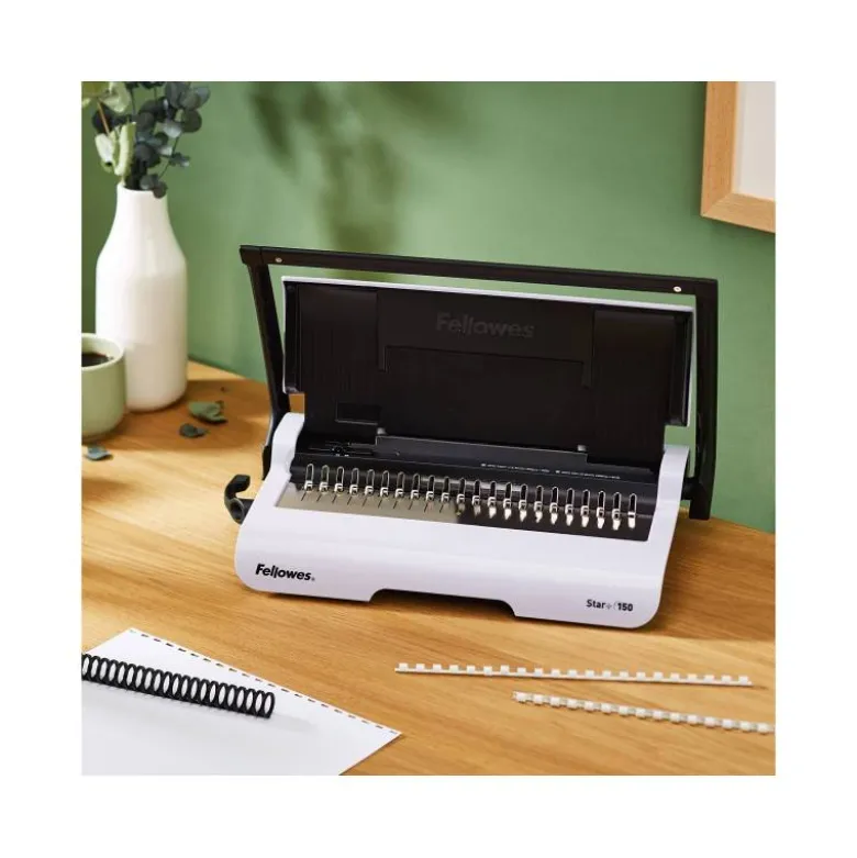 Encuadernadora para canutillo Fellowes star+150 perfora 12 hojas tamaño din a4 encuaderna 150 hojas