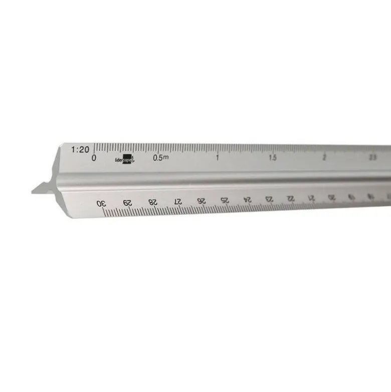 ESCALA LIDERPAPEL ALUMINIO FORMA TRIANGULAR CON FUNDA PROTECTORA LONGITUD 30 CM 1:20 1:25/1:50/1:75/1:100/1:150