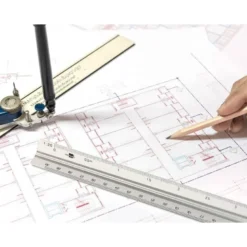 ESCALA LIDERPAPEL ALUMINIO FORMA TRIANGULAR CON FUNDA PROTECTORA LONGITUD 30 CM 1:20 1:25/1:50/1:75/1:100/1:150