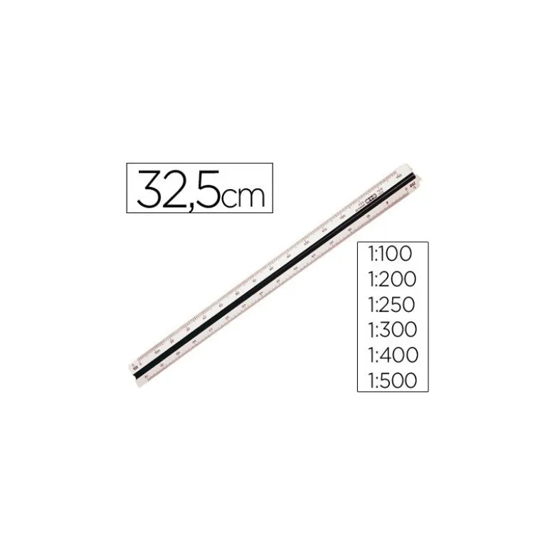 Escala mor 1632.20 -1:100-200-250-300-400-500 32.5 cm -estuche rigido color