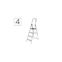 Escalera q-connect de aluminio 4 peldaños 860x462x1470 mm peso maximo 150 kg
