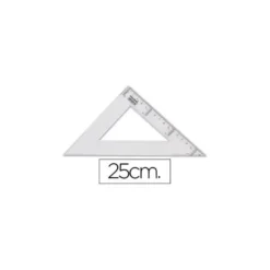 Escuadra Liderpapel 25 cm de plastico cristal