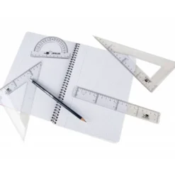 Escuadra Liderpapel 30 cm plastico cristal.
